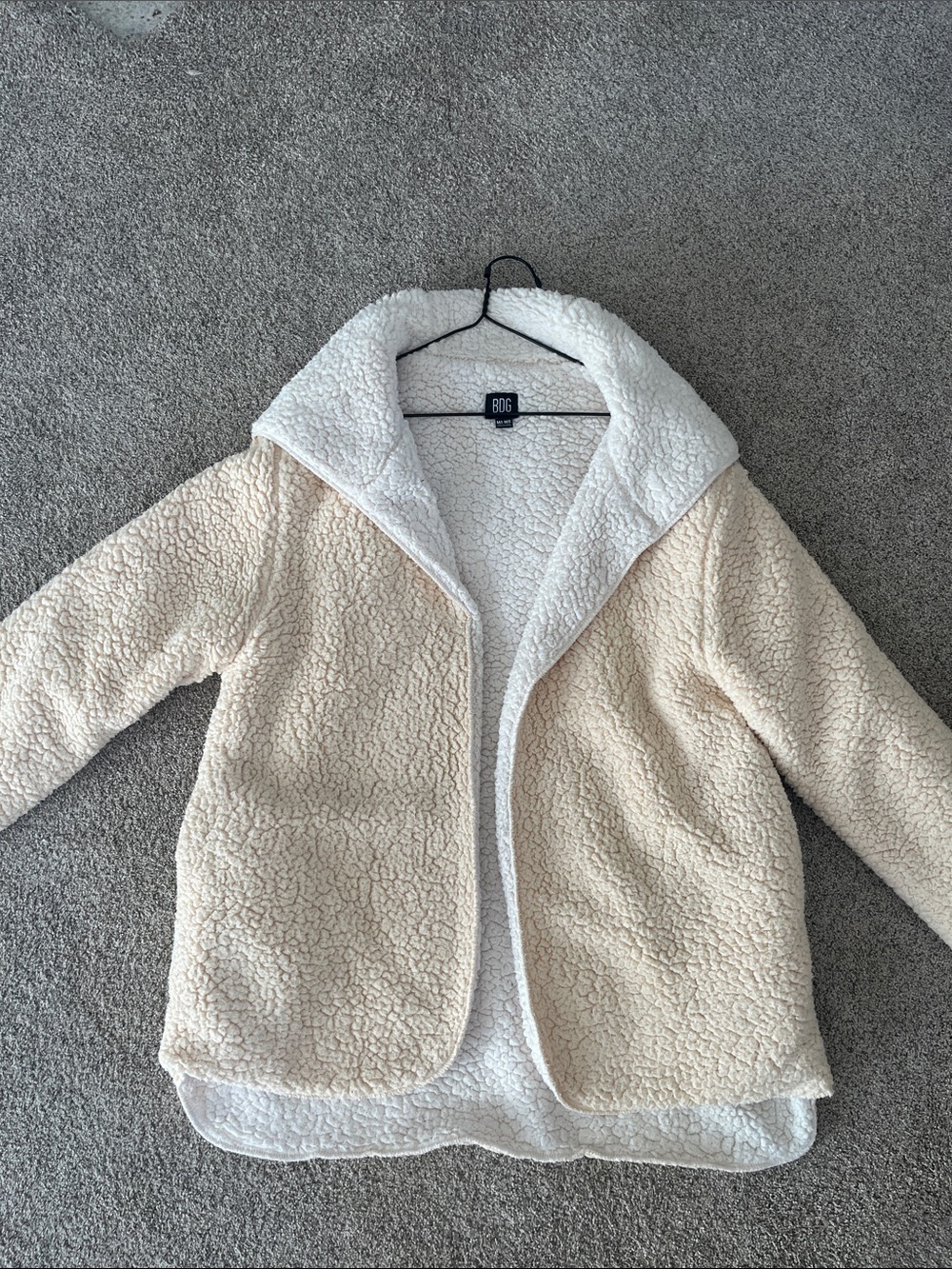 BDG Cream Sherpa Jacket with White Interior
